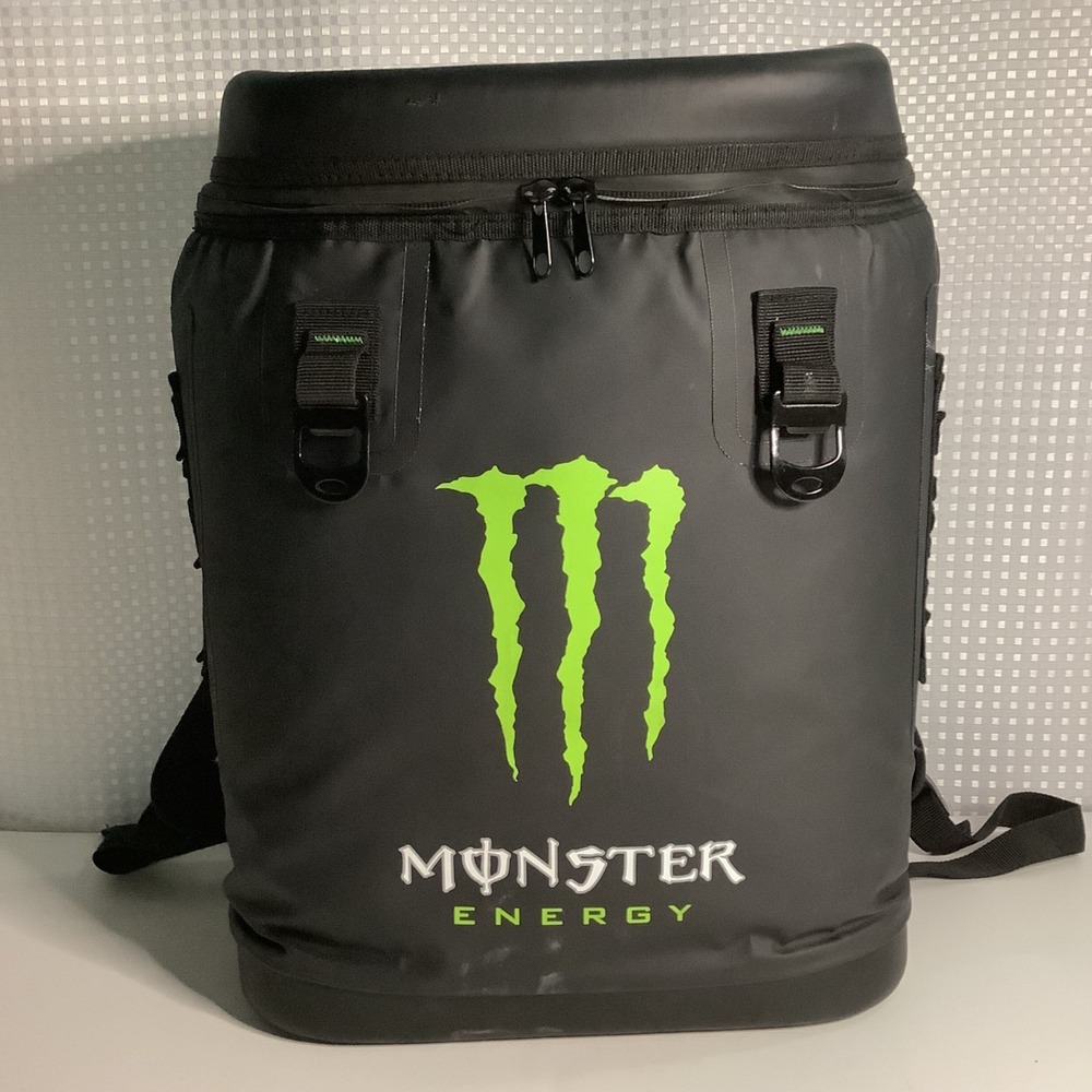 Monster Energy Insulated Cooler Backpack w/ Bottle Openers Black w/ Neon Green